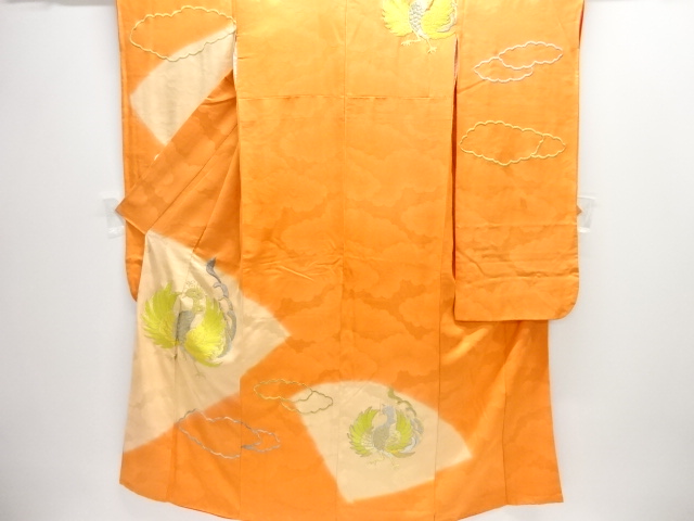 アンティーク　鳳凰模様刺繍振袖